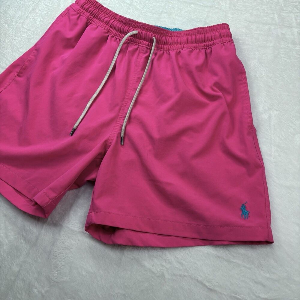 Polo Ralph Lauren Swimwear Trunks Men's Medium Pink Teal Pony Lined  Shorts - Picture 2 of 16